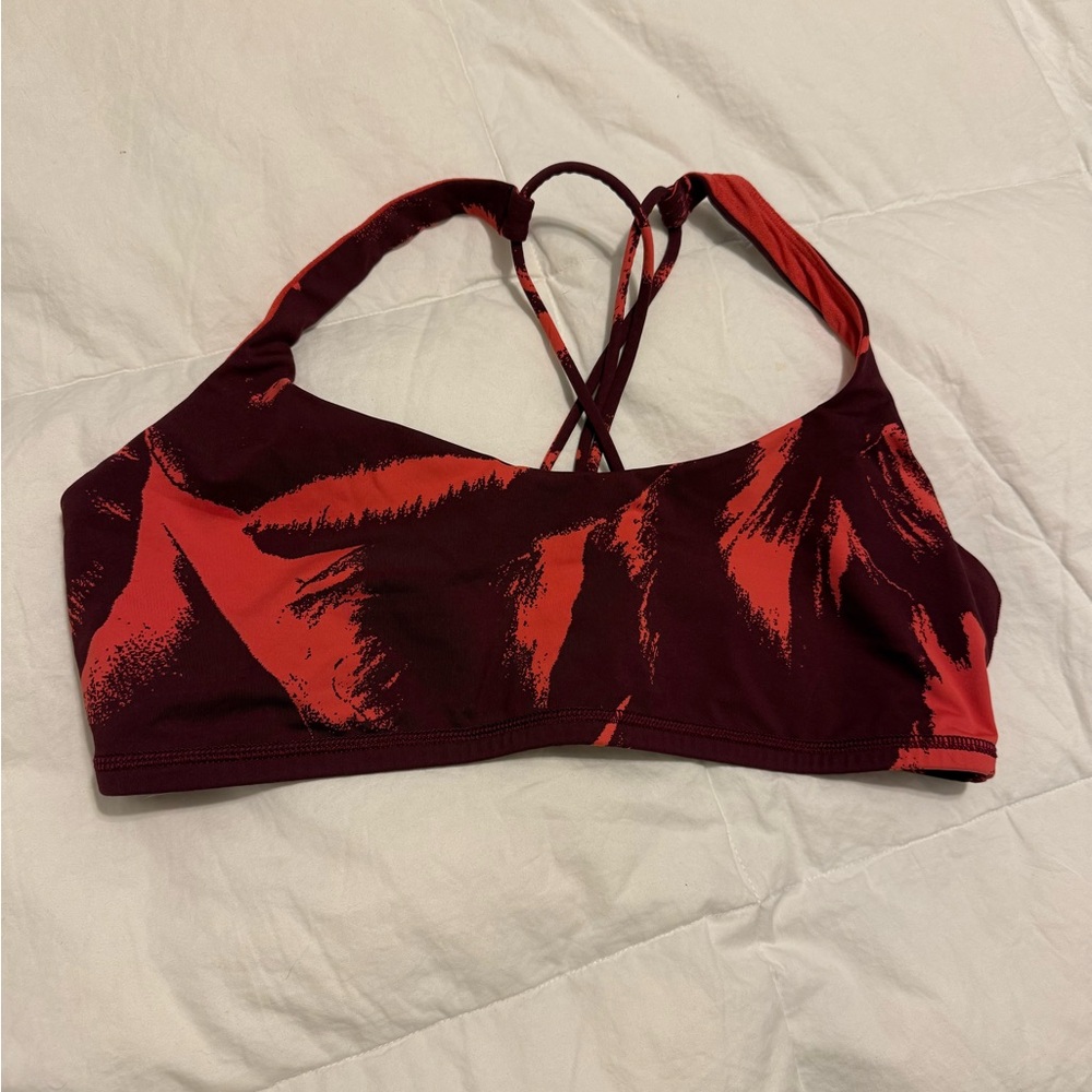 Lululemon Women's Red and Black Sports Bra